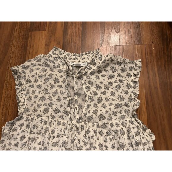 And Now This Boho VISCOSE Floral Ruffle Tiered Midi Dress Women’s Medium White S - Picture 14 of 15